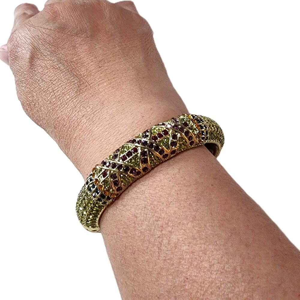 Heidi Daus Triple Play X-Ceptional Crystal Dome Bangle Bracelet - Picture 12 of 13